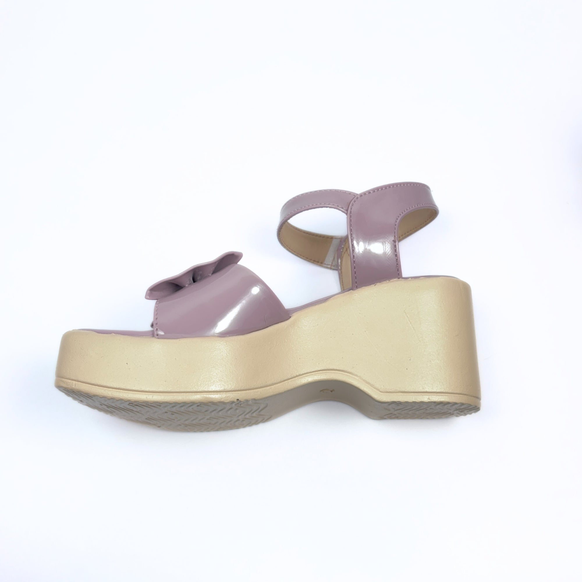 Girls Party Wear Sandals for Kids | Ankle Strap Wedge Heel with Bow Design | Comfortable & Secure Fit | Blush Pink | Size 13 UK