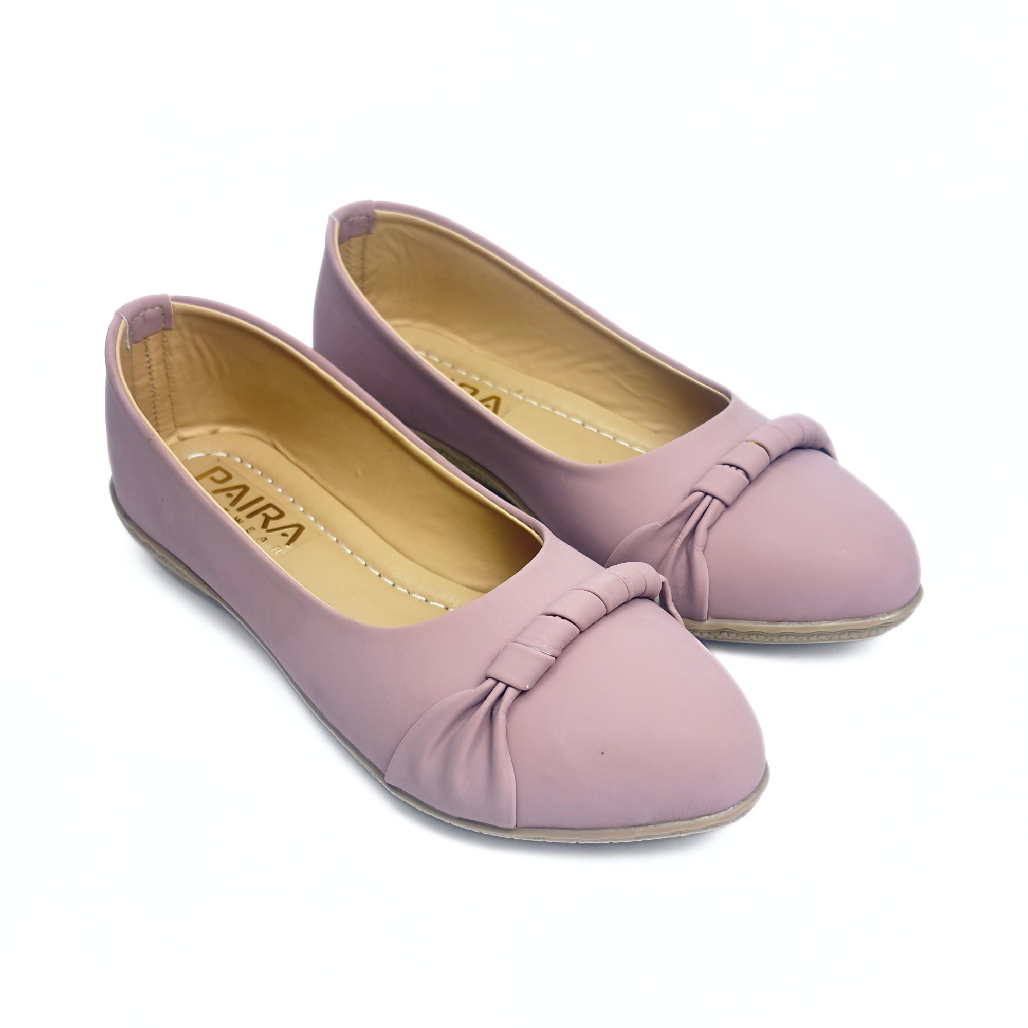 Girls Casual & Party Wear Bellies for Kids | Blush Pink Matte Finish with Front Knot Detail | Soft Inner Lining | Comfortable Flat Sole | Easy Slip-On | Size 13 UK