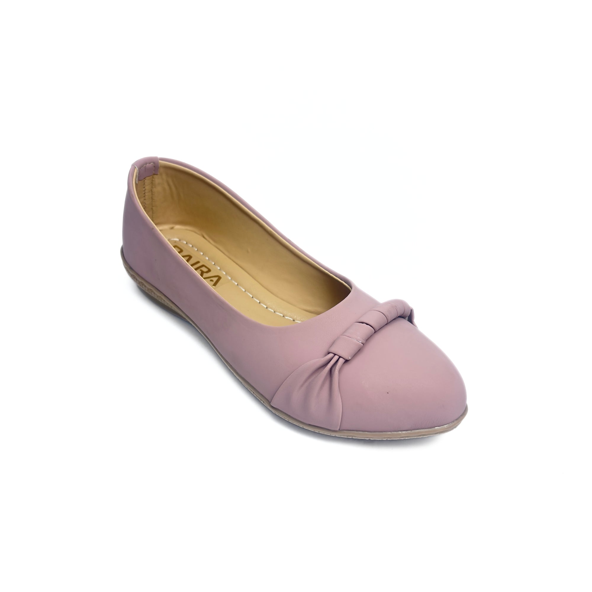 Girls Casual & Party Wear Bellies for Kids | Blush Pink Matte Finish with Front Knot Detail | Soft Inner Lining | Comfortable Flat Sole | Easy Slip-On | Size 2 UK