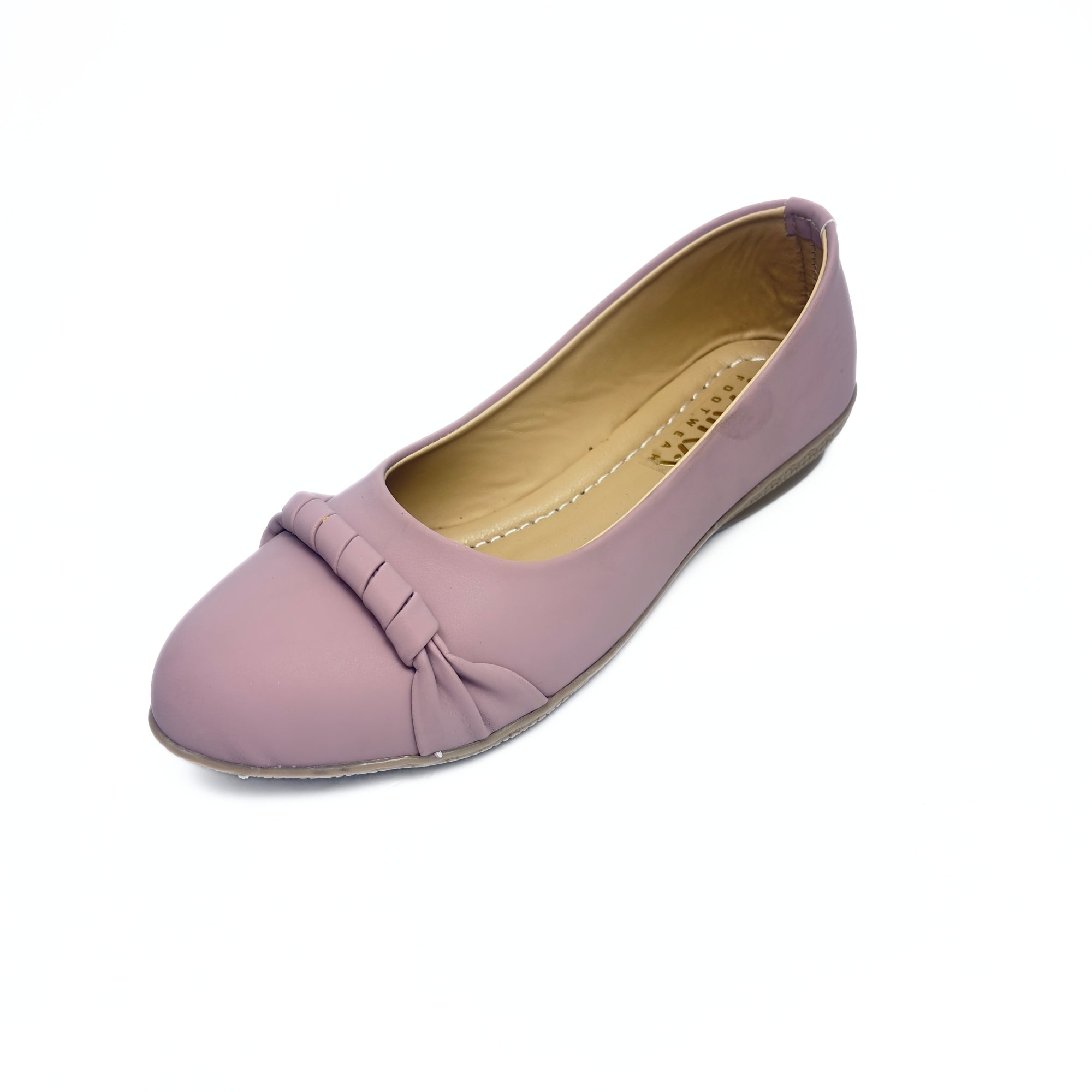 Girls Casual & Party Wear Bellies for Kids | Blush Pink Matte Finish with Front Knot Detail | Soft Inner Lining | Comfortable Flat Sole | Easy Slip-On | Size 1 UK