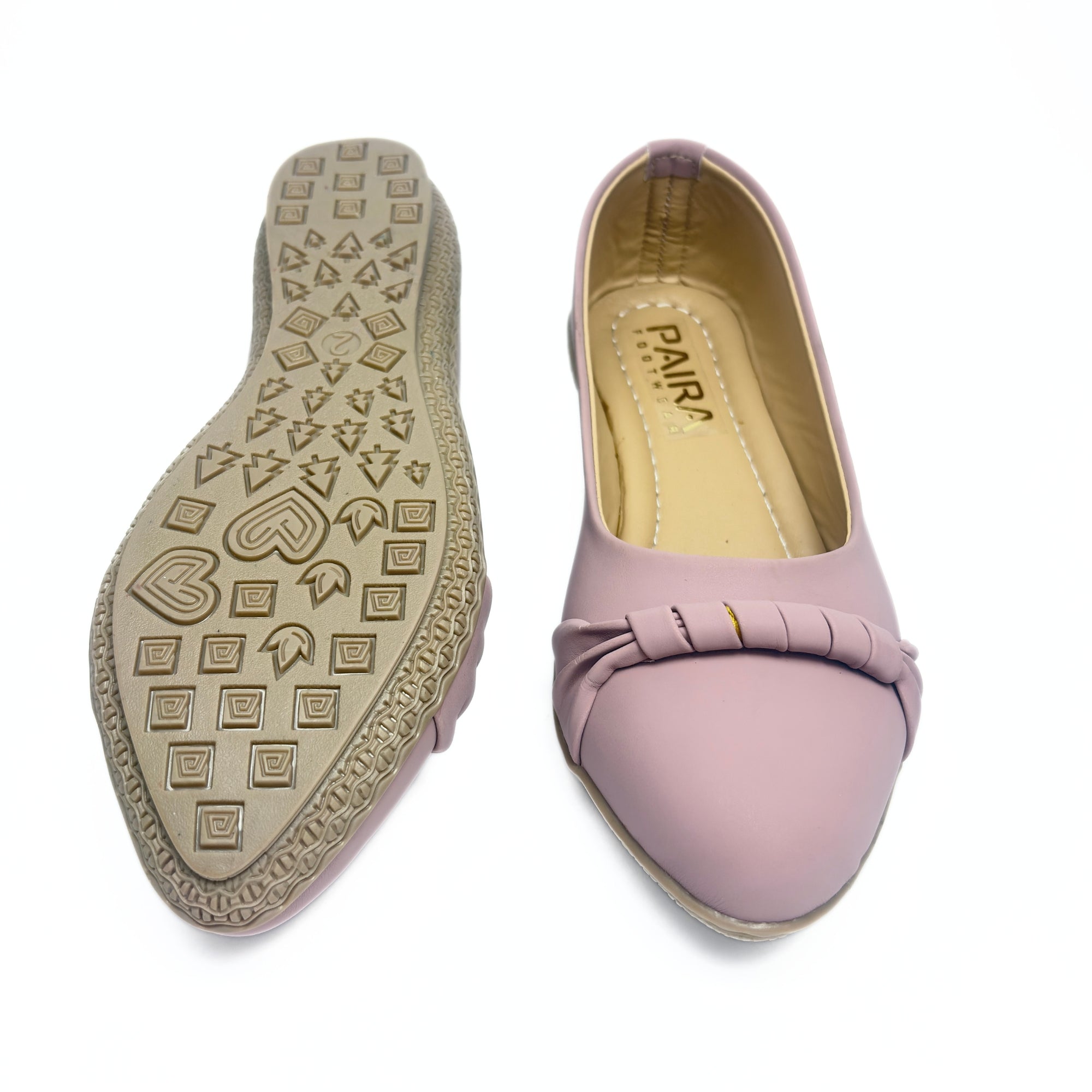 Girls Casual & Party Wear Bellies for Kids | Blush Pink Matte Finish with Front Knot Detail | Soft Inner Lining | Comfortable Flat Sole | Easy Slip-On | Size 5 UK