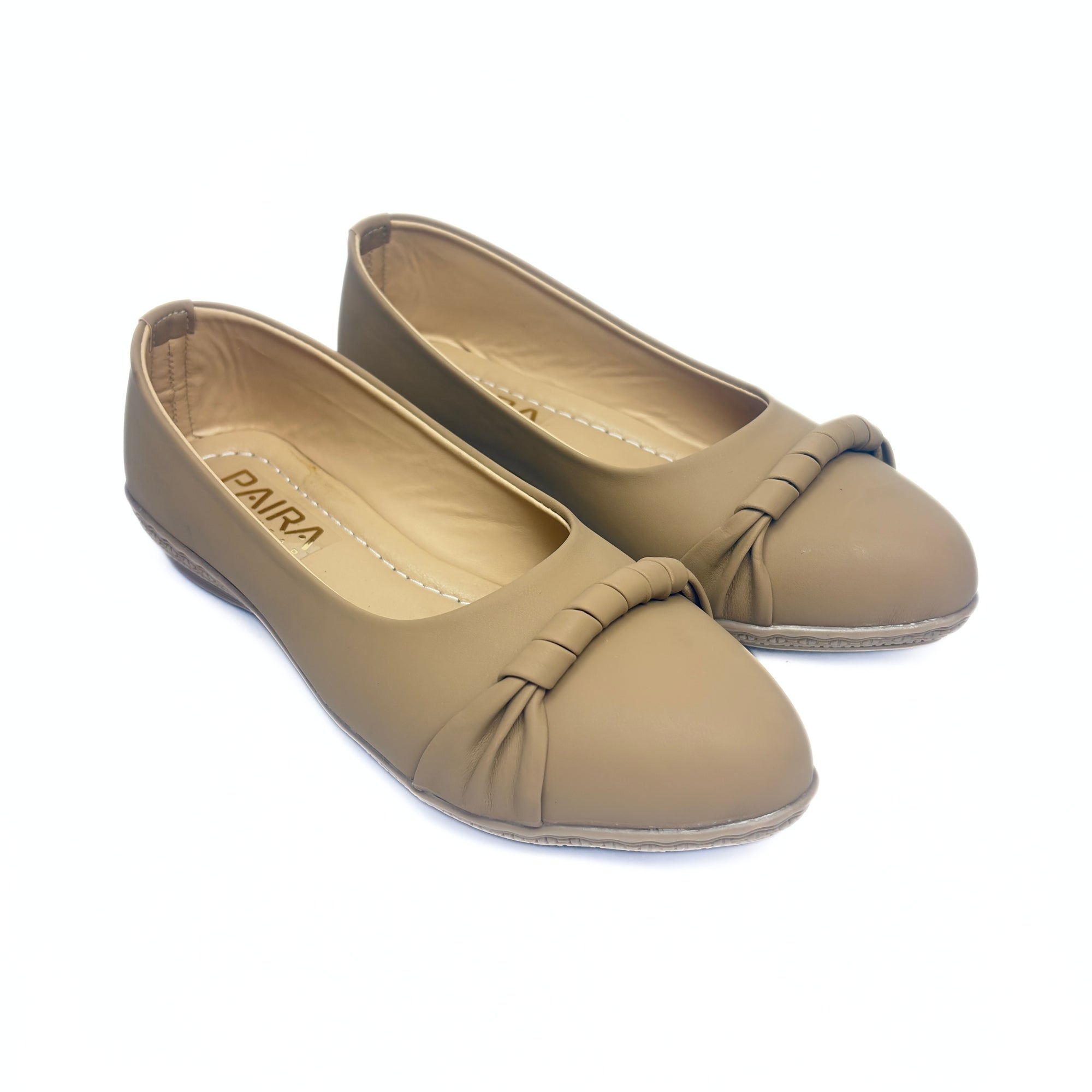 Girls Casual & Party Wear Bellies for Kids | Nude Beige Matte Finish with Front Knot Detail | Soft Inner Lining | Comfortable Flat Sole | Easy Slip-On | Size 1 UK