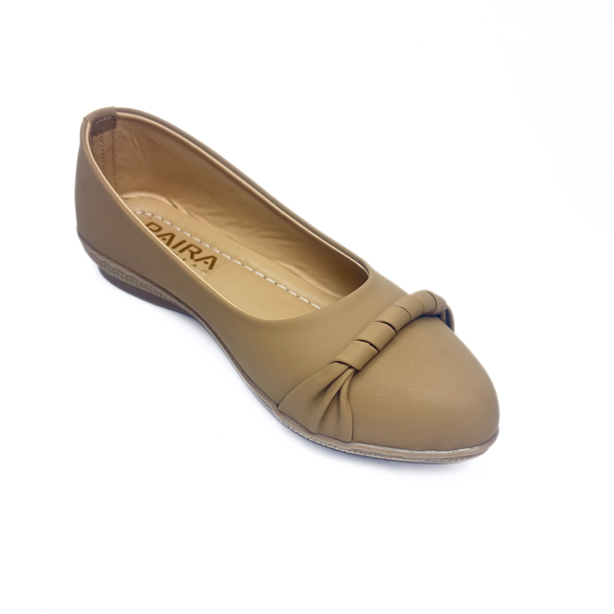 Girls Casual & Party Wear Bellies for Kids | Nude Beige Matte Finish with Front Knot Detail | Soft Inner Lining | Comfortable Flat Sole | Easy Slip-On | Size 4 UK