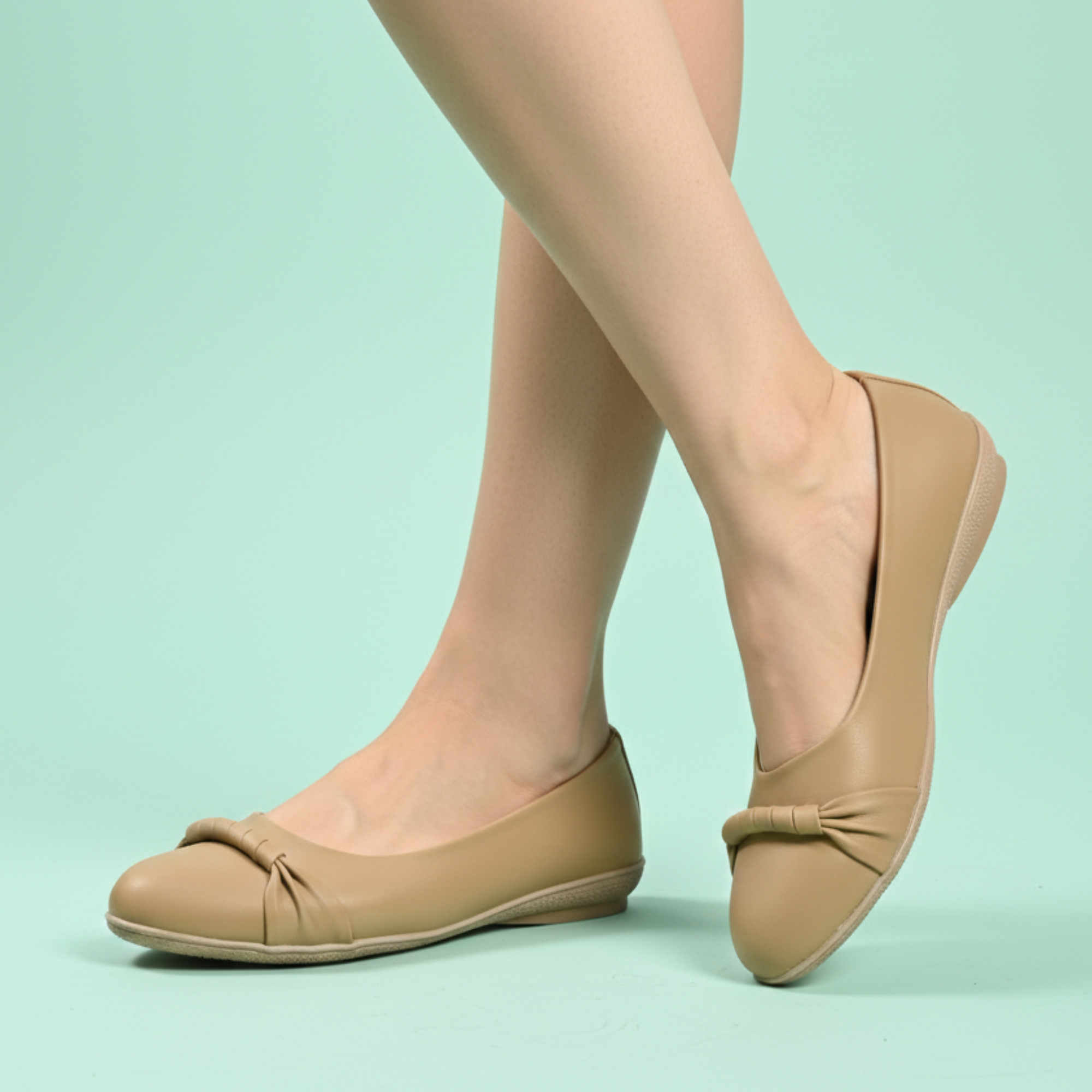 Girls Casual & Party Wear Bellies for Kids | Nude Beige Matte Finish with Front Knot Detail | Soft Inner Lining | Comfortable Flat Sole | Easy Slip-On | Size 13 UK